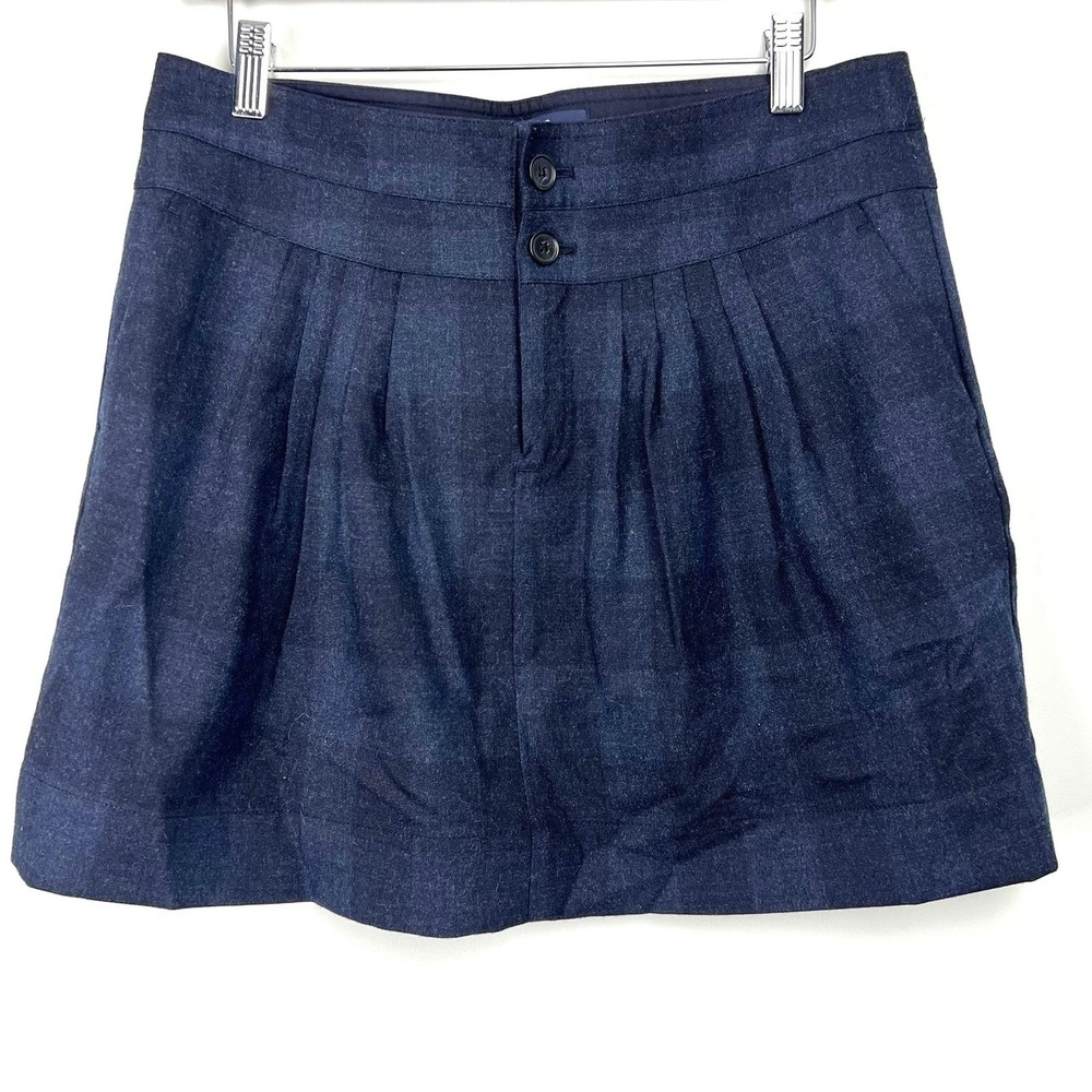 GAP Plaid Pleated Mini Skirt 4 Stretch‎ Wool Blend School Girl Preppy Ivy League
